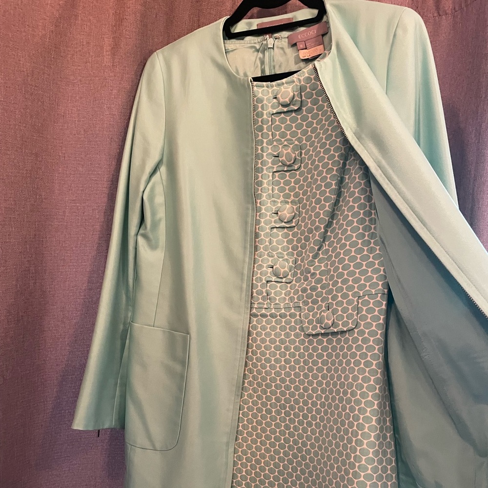 2 piece Eccoci suit. Size 8. Absolutely stunning.  Mint green